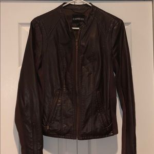 Brown leather jacket